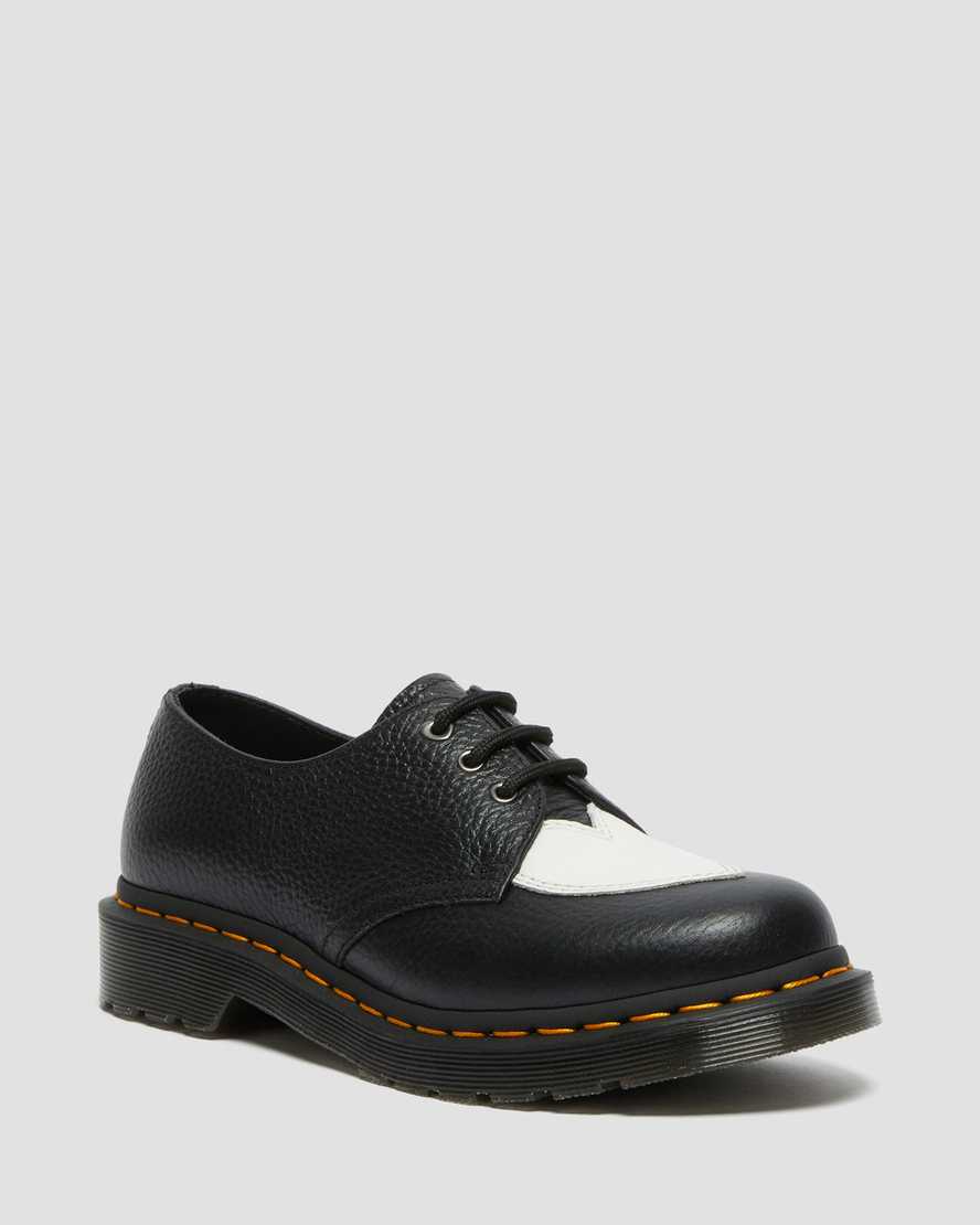 Dr. Martens 1461 Amore Nahka Naisten Juhlakengät - Mustat/Valkoinen Kengät [857-JUVWZL]